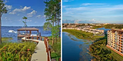 Windermere Lakefront Home | Dr. Phillips aerial looking towards Orlando Eye