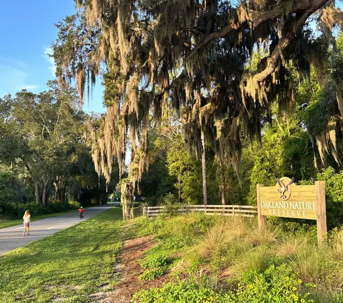 Oakland Nature Preserve entrance next to West Orange Trail