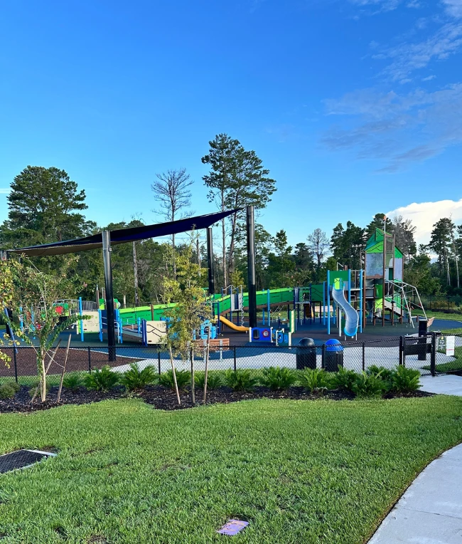 Shaded playground at Horizon West Regional Park