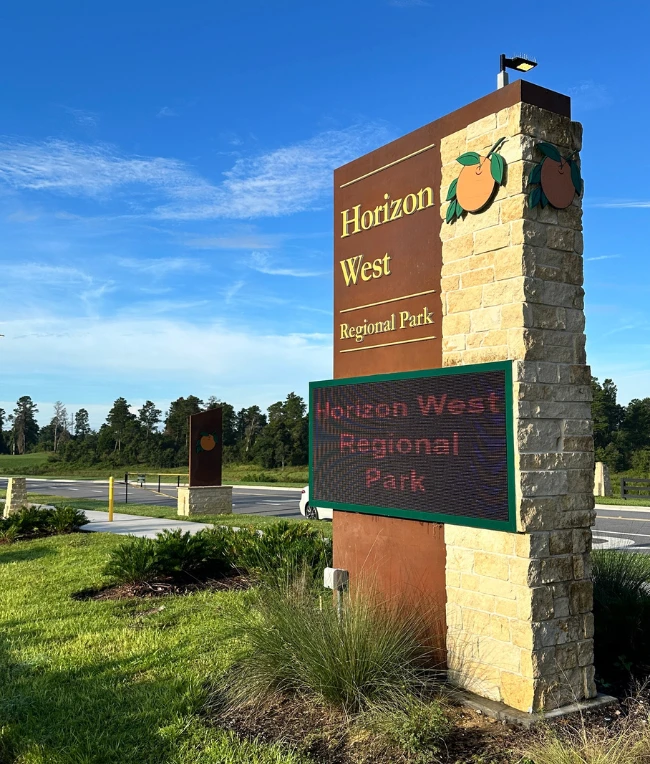Entrance to Horizon West Regional Park