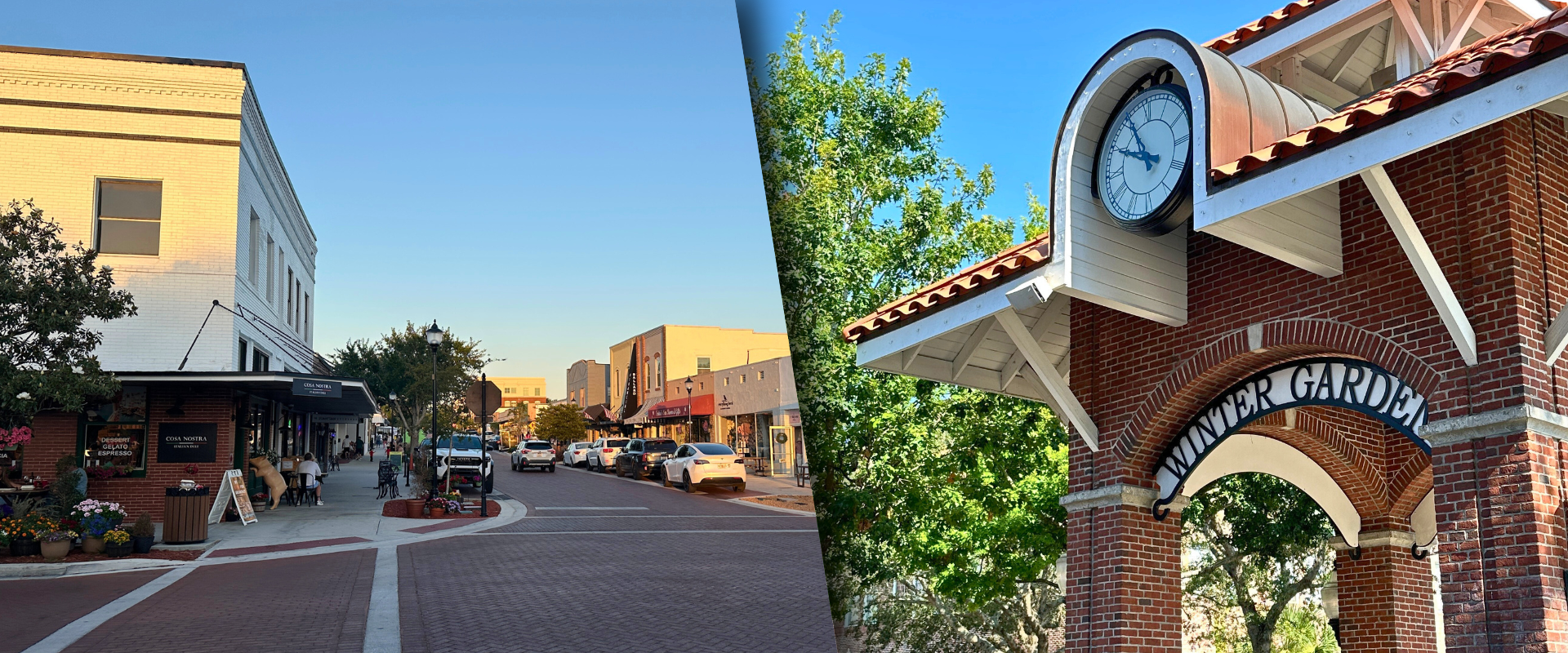 Downtown Clermont and Downtown Winter Garden